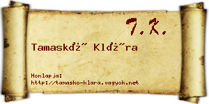 Tamaskó Klára névjegykártya