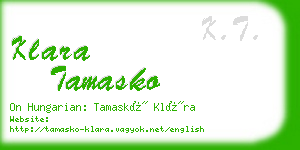 klara tamasko business card